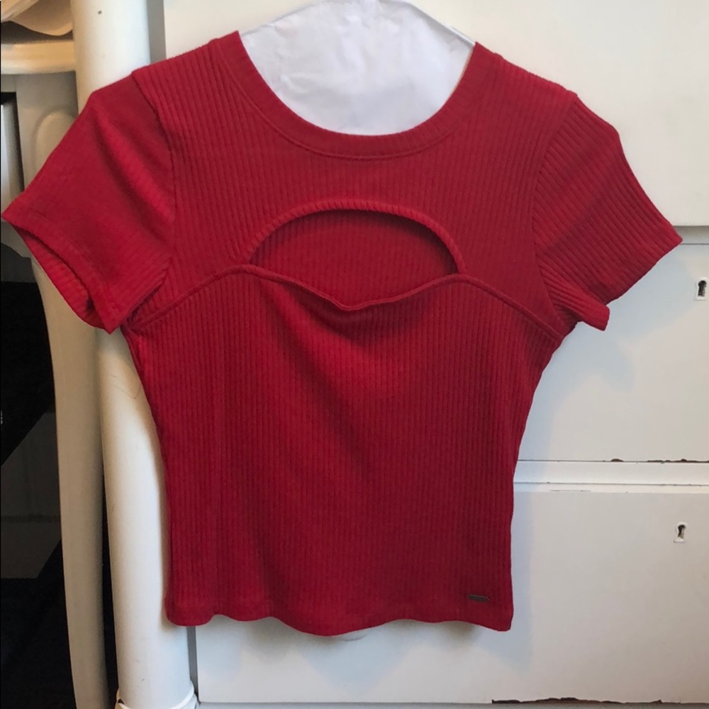 Cropped keyhole t-shirt